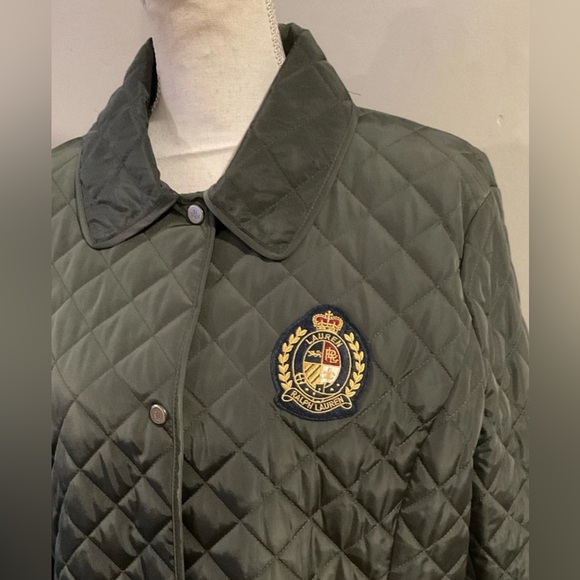 Lauren Ralph Lauren Women's Quilted Crest Jacket Dark Green Sz XL NWT - Picture 9 of 12